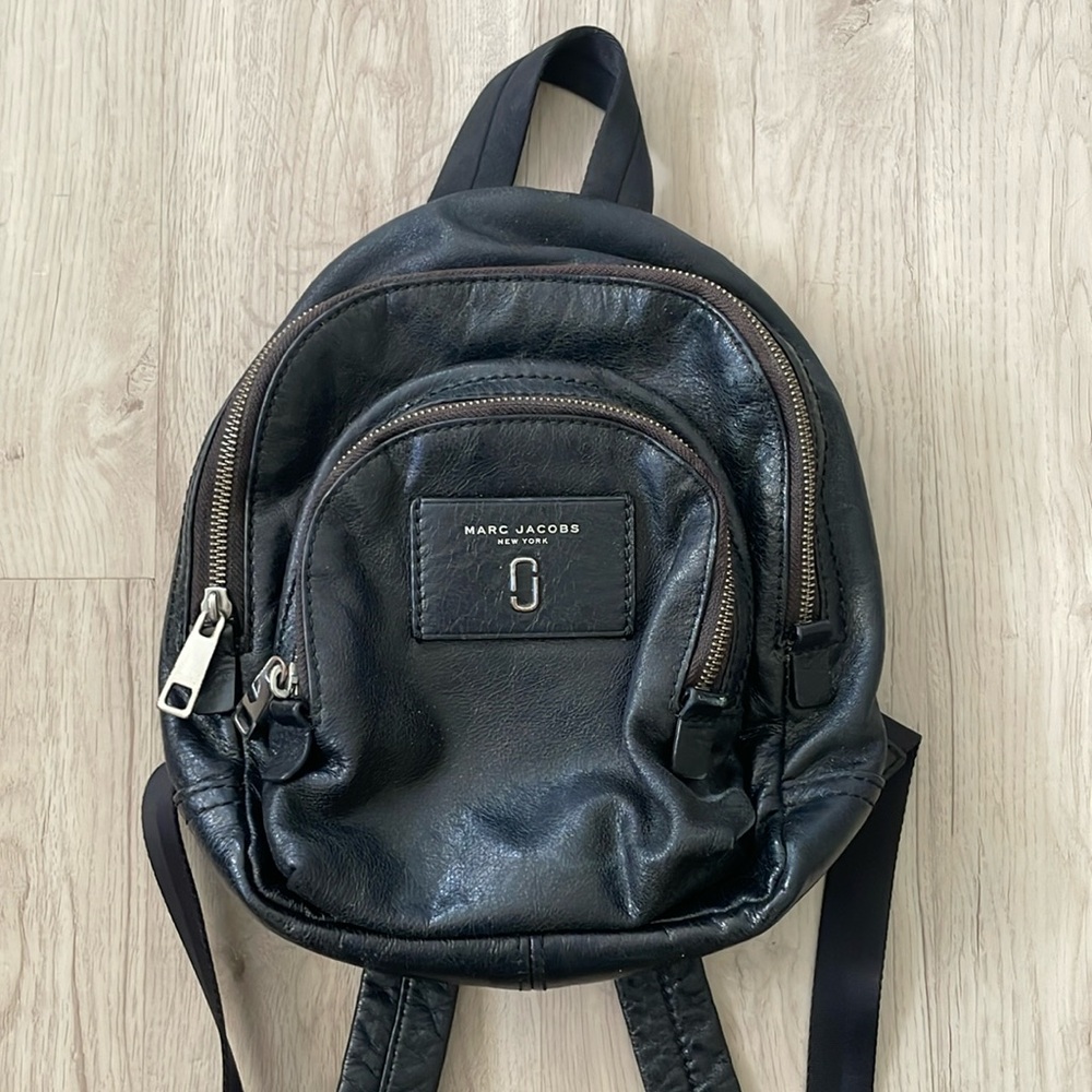 Marc Jacobs Black Leather Backpack
